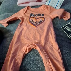 Target Orange Footies One Piece with Heart Design